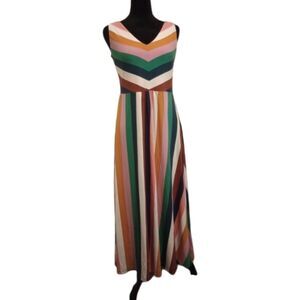 Boden Women's Size 2R Colorfully Striped Maxi Dress